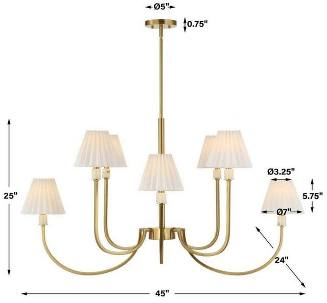 Uttermost® Poppins Warm Brass 8-Light Chandelier-2