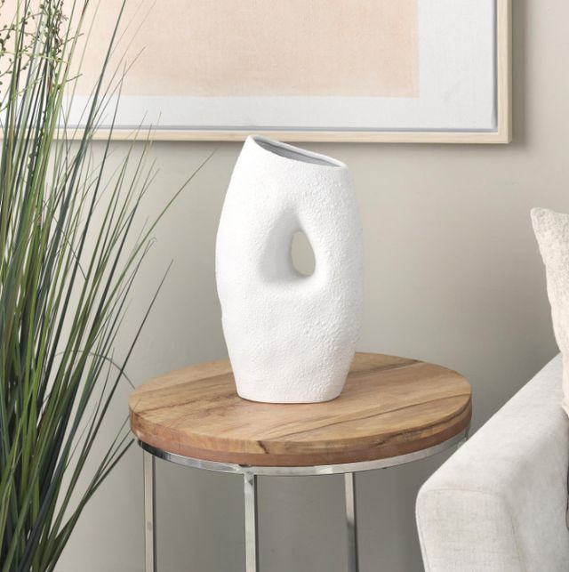 Deco Marche White Abstract Textured Vase-3