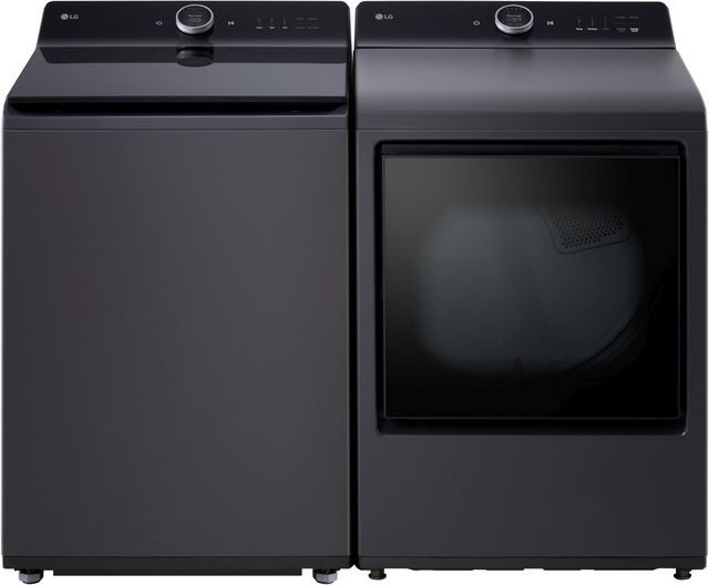 LG Matte Black Top Load Washer & Gas Dryer Laundry Pair-0