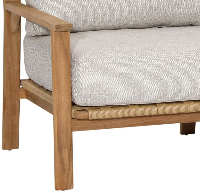 Dovetail Furniture Lexy Natural/Taupe Fabric/Wooden Outdoor Sofa-2