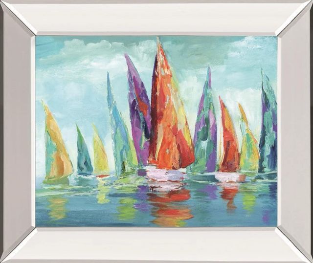 Classy Art Fine Day Sailing I by Nan Mirrored Frame Wall Art-0