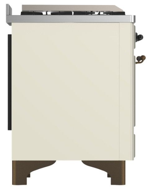 Ilve® Majestic III 48" Antiqued White Pro Style Dual Fuel Natural Gas Range with Triple Glass Door and Burnished Trim-3