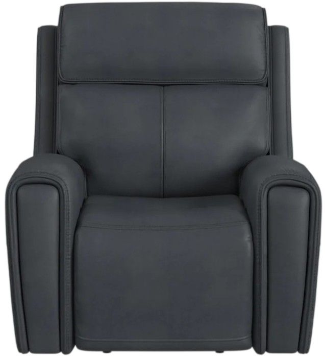 Flexsteel® Warren True Navy Leather Power Recliner with Power Headrest and Lumbar-2