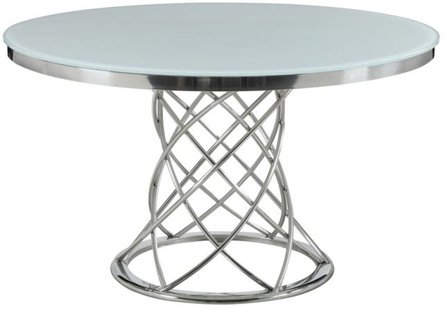 Coaster® Irene 5-Piece Chrome/White Dining Set-1