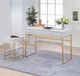 ACME Furniture Coleen White Side Table with Brass Base-3