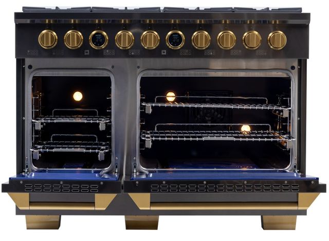Kucht Professional KX Series 48" Titanium Stainless Steel Pro Style Dual Fuel Range with Kucht Horus Thermostat-1