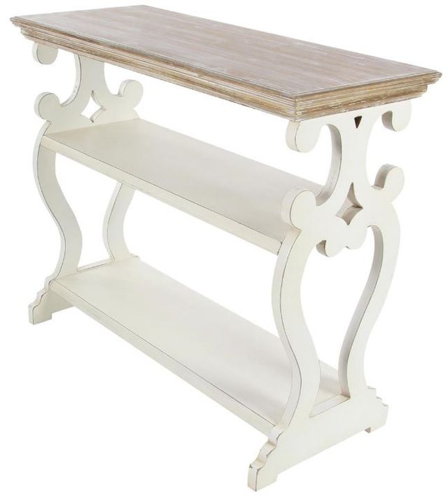 Deco Marche Brown Console Table with White Base-1