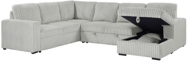 Coaster® Devonshire 3-Piece Gray U-Shape Sleeper Sectional and Storage Chaise -2