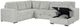 Coaster® Devonshire 3-Piece Gray U-Shape Sleeper Sectional and Storage Chaise -2