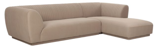 Moe's Home Collection Zandro 2-Piece Beige Right-Arm Facing Sectional and Chaise-0