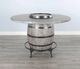 Sunny Designs™ Alpine Gray Round Pub Table with Wine Barrel Base-2