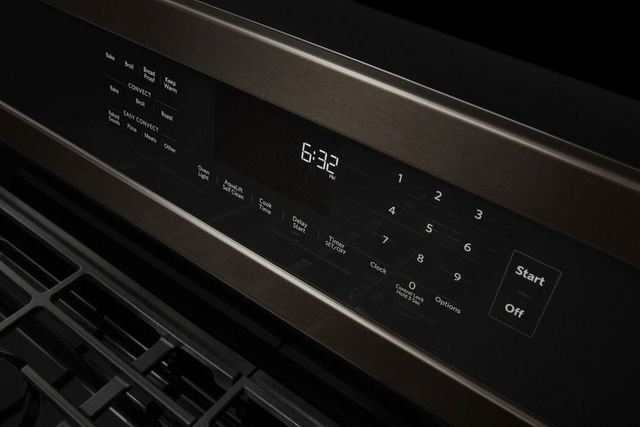 KitchenAid® 30" Black Stainless Steel Freestanding Gas Range-5