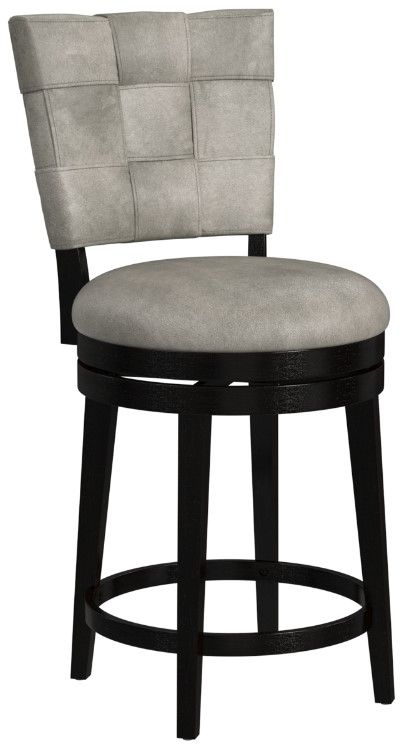 HH2 Home Kaede Black/Weathered Granite Gray Swivel Counter Stool-0