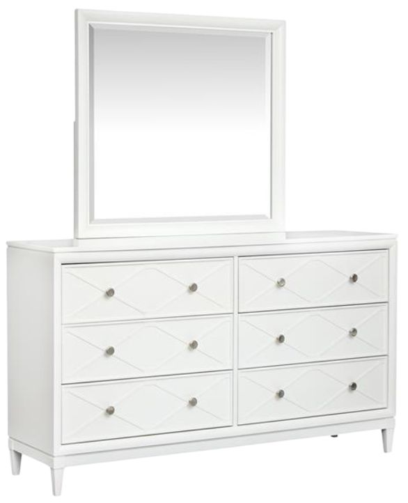 Magnussen Home® Springhouse Whisper White Double Drawer Dresser with Landscape Mirror-0