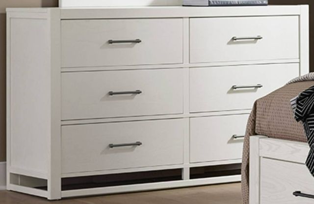 Vaughan-Bassett Lodge & Loft Soft White Oak 6-Drawer Dresser-0