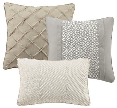 Olliix by Madison Park Beacon 7 Pieces Gray Queen Comforter Set-2