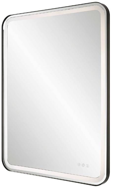 Uttermost® Crofton Satin Black Large Lighted Vanity Mirror-4