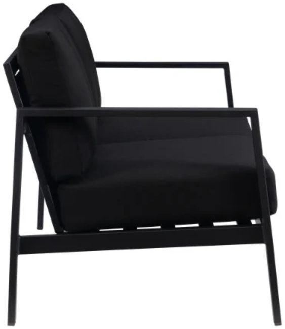 Linon Alora Black Aluminum/Fabric Outdoor Loveseat-3