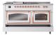 Ilve® Nostalgie II Noblesse 60'' White Pro Style Dual Fuel Range with Copper Trim-3