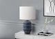 Monarch Specialties Inc. Blue Ceramic Table Lamp with Ivory Shade-2