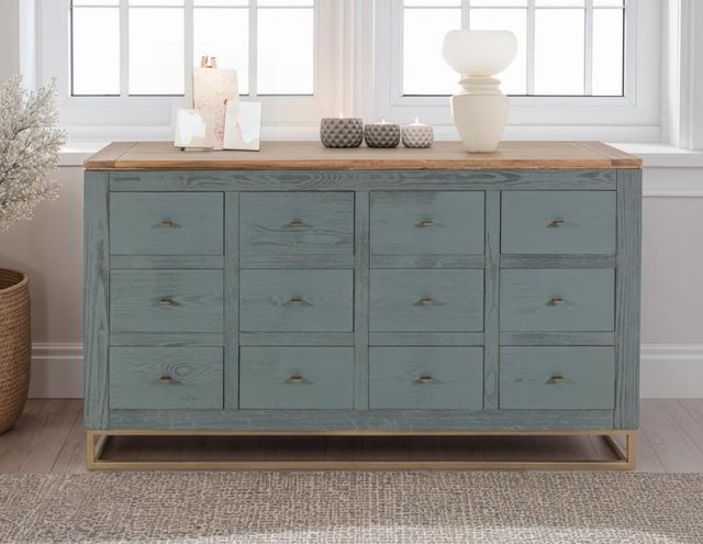 International Furniture Direct Timber Green Console-1