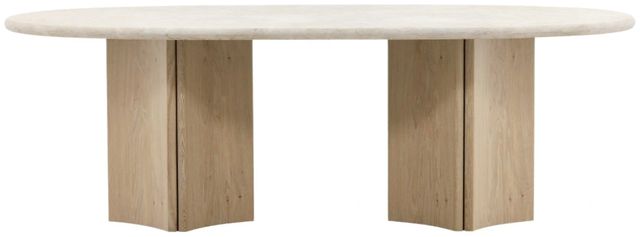 Dovetail Furniture Oja Cream Dining Table with Natural Wash Base-1