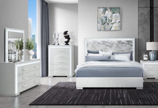 Global Furniture USA Naomi Silver Dresser with LED-1