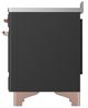 Ilve® Majestic III 48" Graphite Matte Pro Style Induction Range with Solid Door and Copper Trim-4