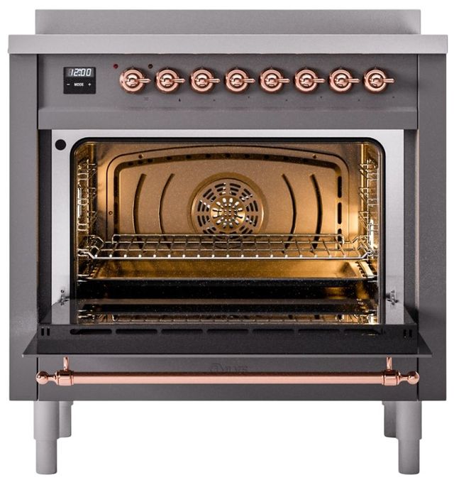 Ilve® Nostalgie II Series 36" Matte Graphite Pro Style Induction Range-1