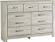 Signature Design by Ashley® Bellaby 5-Piece Whitewash Queen Panel Headboard Bed Set-2