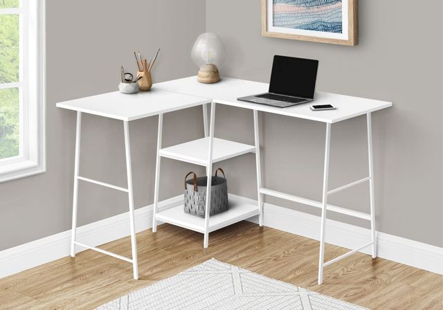 Monarch Specialties Inc. White L-Shaped Desk-1