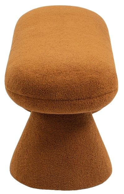 Meridian Furniture Drum Saddle Faux Shearling Teddy Fabric Upholstered Bench-2