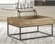 Signature Design by Ashley® Gerdanet Natural Lift Top Coffee Table with Black Base-4