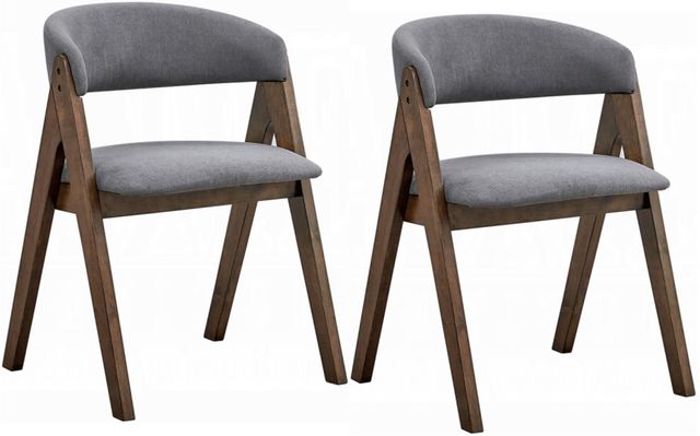 ACME Furniture Keiki 2-Piece Gray/Walnut Side Chair Set-0