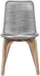 Armen Living Island 2-Piece Gray/Light Rope/Wood Outdoor Dining Arm Chair Set-4