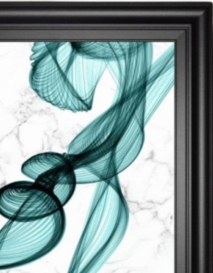 Classy Living Irena Orlov Teal Ribbons II 22" Wall Art-1