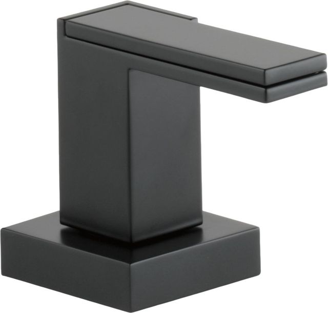 Brizo Siderna® Matte Black Roman Tub Faucet Solar Gray Glass Lever Handle Kit-0