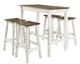 Pine Crafter Furniture® Brown Lacquer/White Distressed Dining Table and 4 Stools-0