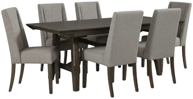 Liberty Furniture Double Bridge 7-Piece Dark Chestnut/Gray Optional Trestle Dining Set-0