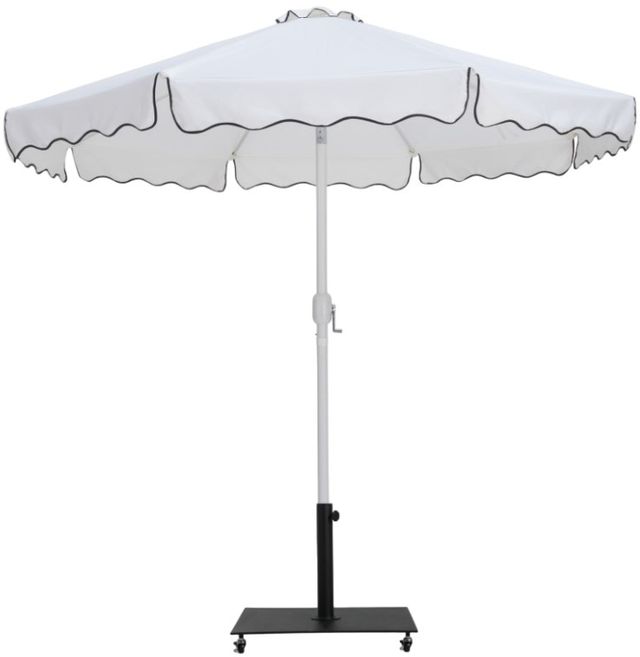 Meridian Furniture Amalfi White/Matte White Aluminum Outdoor Patio Umbrella and Base-0