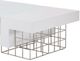 Michael Amini® Trance™ Geo White Cocktail Table with Beige Base-1