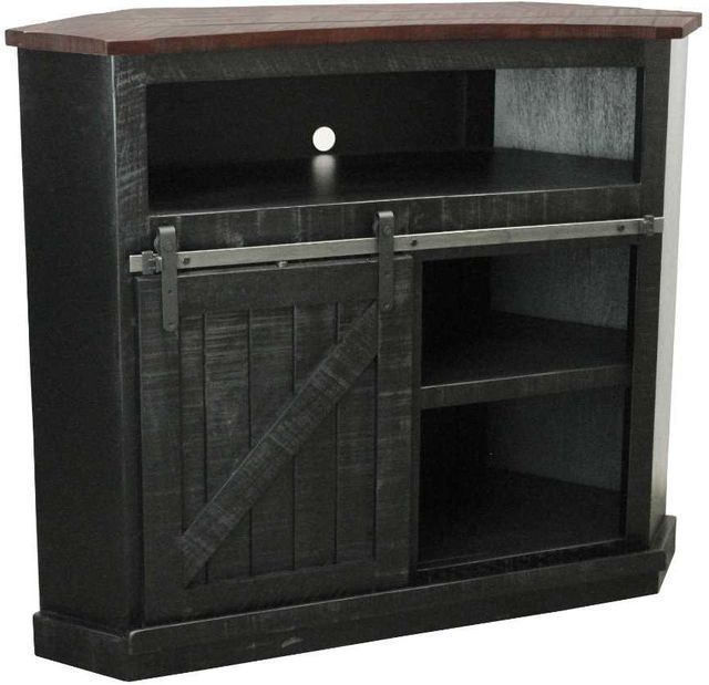 American Heartland Manufacturing Rustic Two Tone Tall Alcove Corner TV Stand-0