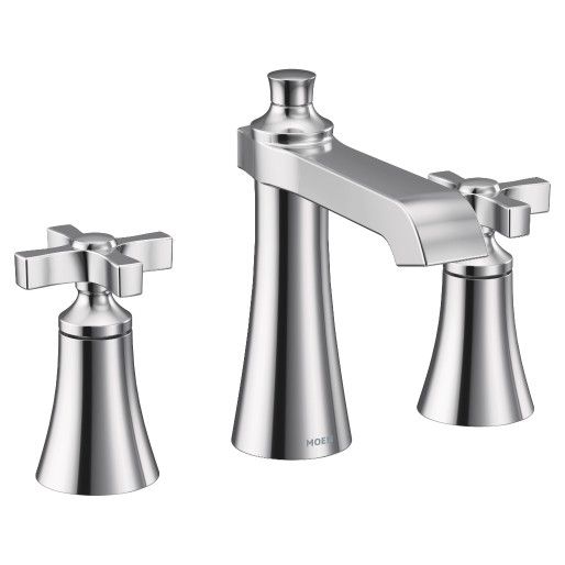 Moen® Flara Chrome Two-Handle High Arc Bathroom Faucet-1