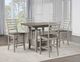 Steve Silver Co. Abacus 5-Piece Smoky Alabaster/Smoky Honey Drop-Leaf Counter Height Table Dining Set-1