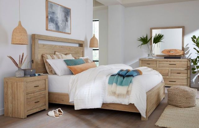 aspenhome® Modern Loft Khaki Queen Panel Bed-2