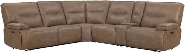 Parker House® Gladiator 6-Piece Genova Mocha Power Reclining L-Shape Sectional-0