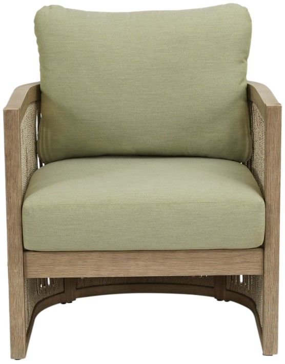 Signature Design by Ashley® Vision Lane 2-Piece Beige/Green Fabric/Wooden Outdoor Lounge Chair-3