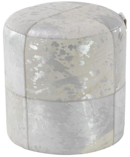 Deco Marche U Select Silver Ottoman with Patchwork Pattern-1
