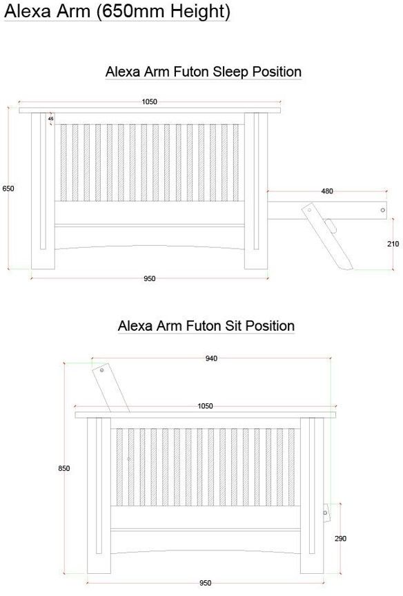 Kodiak Furniture Alexa Black Walnut Full Futon Frame-3