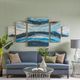 Olliix by Madison Park Blue Set of 5 Midnight Tide Blue Gel Coat Canvas-1